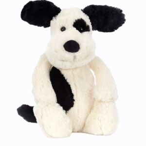 Jellycat Little Bashful Black & Cream Puppy 7.1x3.5x3.1" BNWT Authentic